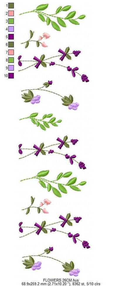 Flower Garden embroidery design - Flower and Butterfly machine embroidery pattern - Floral bouquet Kitchen Towel - Instant digital download pes - Marcia Embroidery