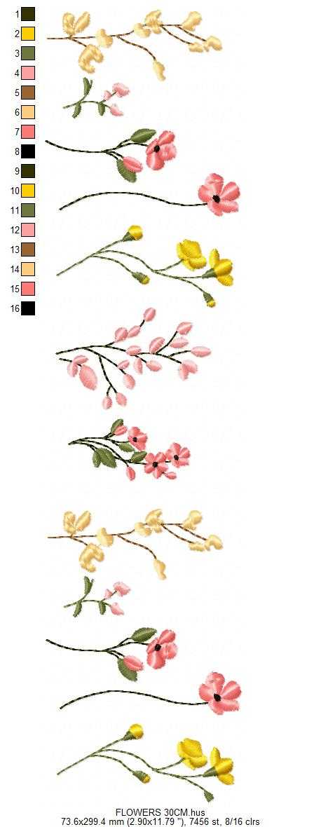 Flower Garden embroidery design - Flower and Butterfly machine embroidery pattern - Floral bouquet Kitchen Towel - Instant digital download pes jef dst - Marcia Embroidery