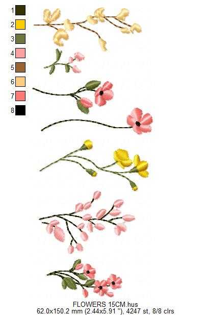 Flower Garden embroidery design - Flower and Butterfly machine embroidery pattern - Floral bouquet Kitchen Towel - Instant digital download pes jef dst - Marcia Embroidery