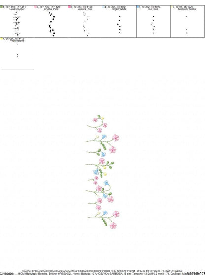 Flower Garden embroidery design - Flower and Butterfly machine embroidery pattern - Floral Kitchen Tea Towel - Instant digital download pes jef dst - Marcia Embroidery