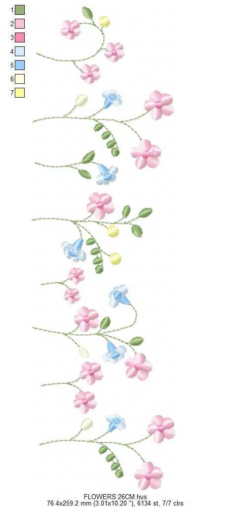 Flower Garden embroidery design - Flower and Butterfly machine embroidery pattern - Floral Kitchen Tea Towel - Instant digital download pes jef dst - Marcia Embroidery