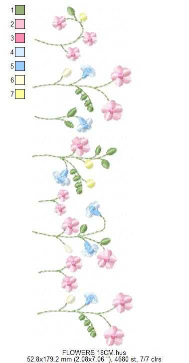 Flower Garden embroidery design - Flower and Butterfly machine embroidery pattern - Floral Kitchen Tea Towel - Instant digital download pes jef dst - Marcia Embroidery