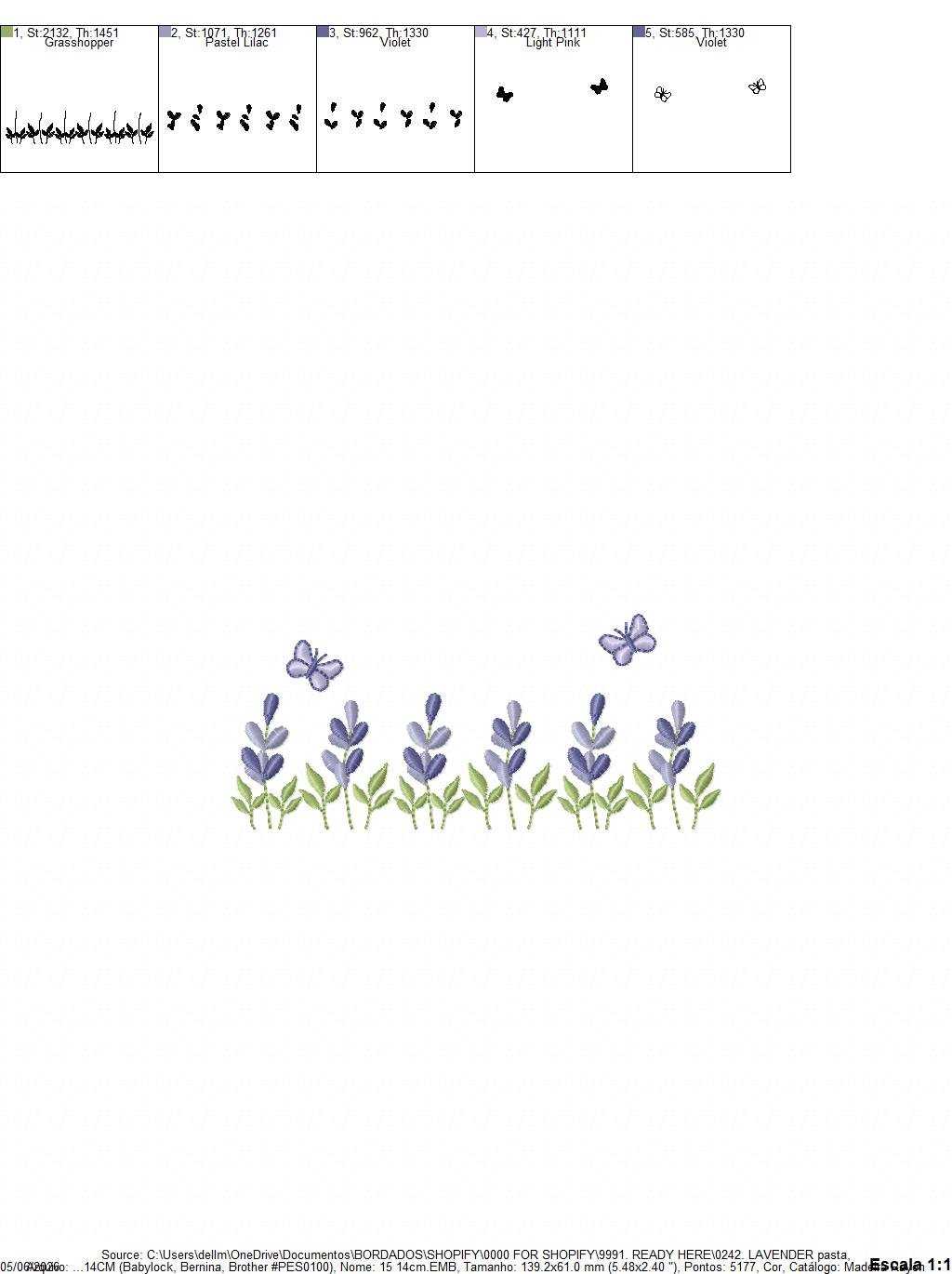 Flower garden embroidery design - Lavender flowers with butterflies machine embroidery pattern - Kitchen Tea towel - Instant digital download pes jef dst - Marcia Embroidery
