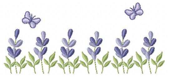 Flower garden embroidery design - Lavender flowers with butterflies machine embroidery pattern - Kitchen Tea towel - Instant digital download pes jef dst - Marcia Embroidery