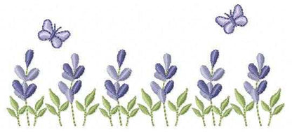 Flower garden embroidery design - Lavender flowers with butterflies machine embroidery pattern - Kitchen Tea towel - Instant digital download pes jef dst - Marcia Embroidery