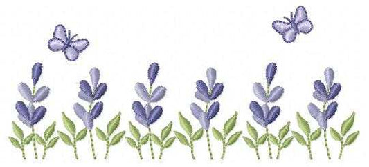 Flower garden embroidery design - Lavender flowers with butterflies machine embroidery pattern - Kitchen Tea towel - Instant digital download pes jef dst - Marcia Embroidery