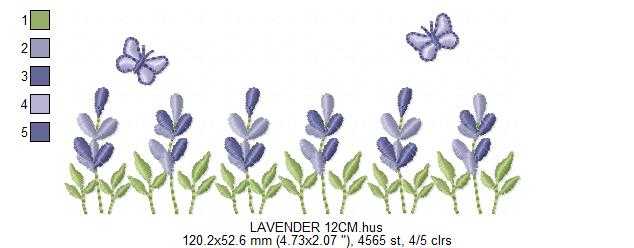 Flower garden embroidery design - Lavender flowers with butterflies machine embroidery pattern - Kitchen Tea towel - Instant digital download pes jef dst - Marcia Embroidery