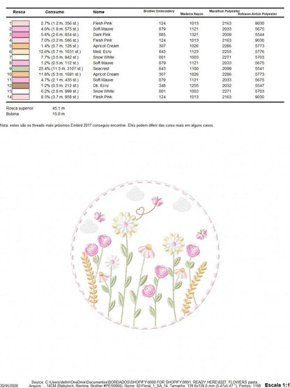 Flower Garden Frame embroidery design - Flower and Butterfly machine embroidery pattern - Floral bouquet Kitchen Towel - Instant digital download pes - Marcia Embroidery