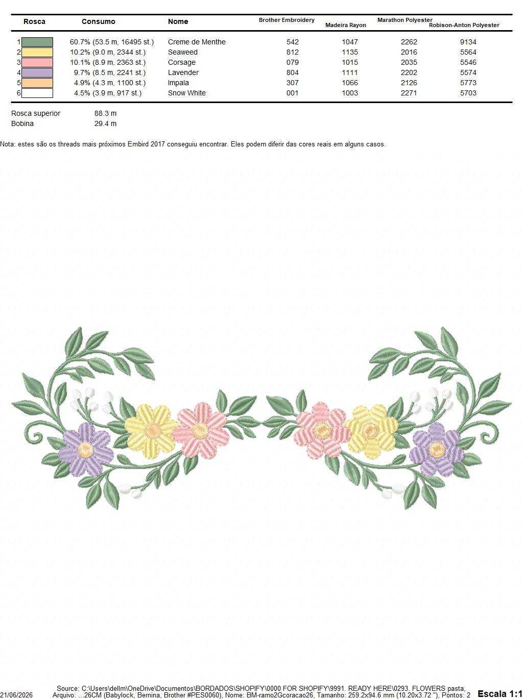 Flowers embroidery design - Floral divider machine embroidery pattern - Baby girl file - Instant digital download pes jef dst - Marcia Embroidery