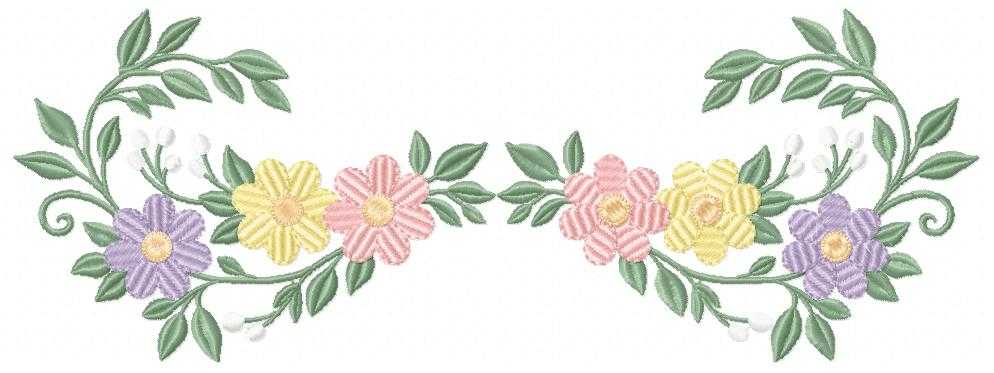 Flowers embroidery design - Floral divider machine embroidery pattern - Baby girl file - Instant digital download pes jef dst - Marcia Embroidery