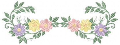 Flowers embroidery design - Floral divider machine embroidery pattern - Baby girl file - Instant digital download pes jef dst - Marcia Embroidery