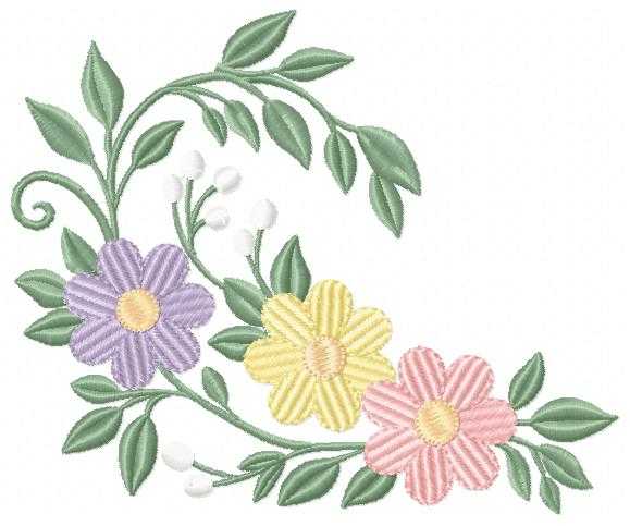 Flowers embroidery design - Floral wreath machine embroidery pattern - Baby girl file - Instant digital download pes jef - Marcia Embroidery