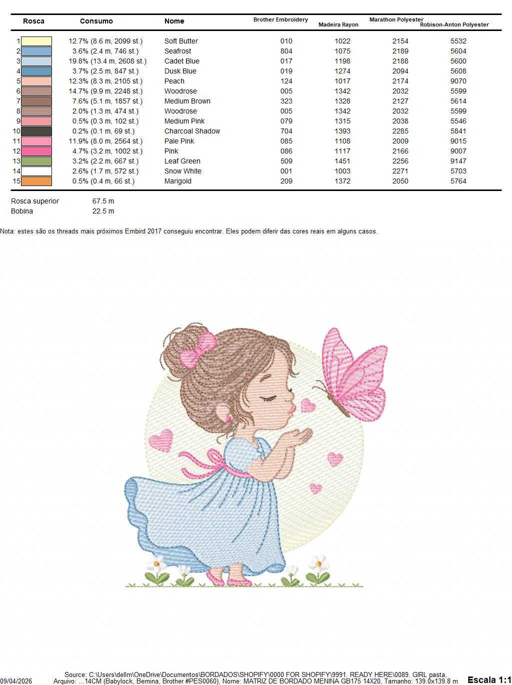 Girl with butterfly embroidery design - Flower girl machine embroidery pattern - Baby Girl file - Instant digital download - Marcia Embroidery