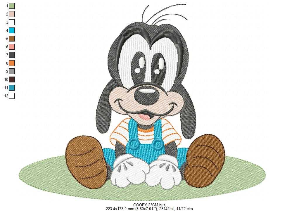 Goofy embroidery design - Mickey Mouse machine embroidery pattern - Baby Boy and girl file - Instant digital download pes jef dst hus - Marcia Embroidery