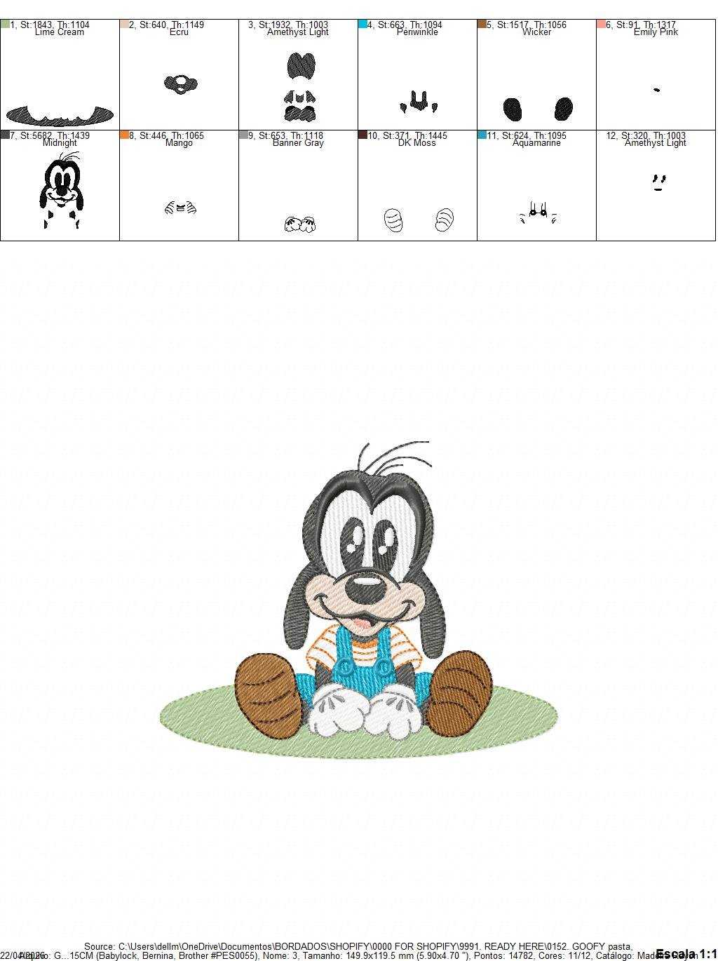 Goofy embroidery design - Mickey Mouse machine embroidery pattern - Baby Boy and girl file - Instant digital download pes jef dst hus - Marcia Embroidery