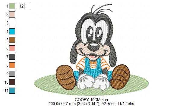 Goofy embroidery design - Mickey Mouse machine embroidery pattern - Baby Boy and girl file - Instant digital download pes jef dst hus - Marcia Embroidery