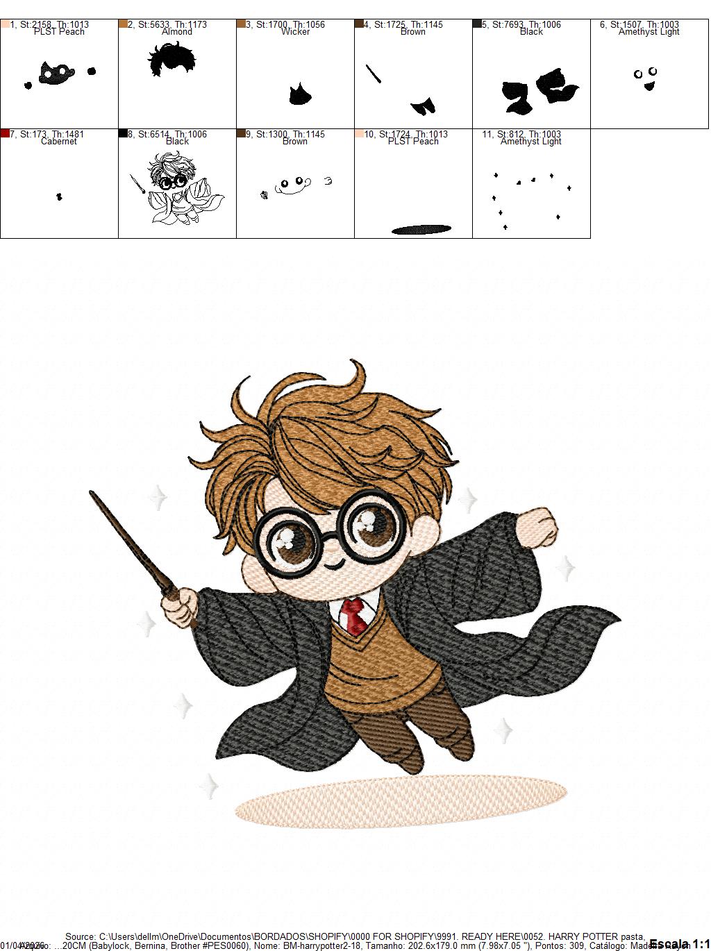 Harry Potter embroidery designs - HP machine embroidery patterns - Baby Girl Boy file - Instant digital download pes jef dst exp hus vp3 - Marcia Embroidery