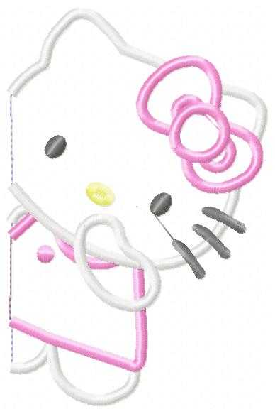 Hello Kitty embroidery design - Hello Kitty applique machine pattern - Baby Girl file - Instant digital download pes jef - Marcia Embroidery