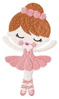 Ballerina embroidery designs - Ballet dancer with pink tutu machine embroidery pattern - Baby girl file - Instant digital download pes jef