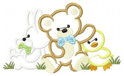 Animals embroidery designs - Bear embroidery design machine embroidery pattern - rabbit embroidery file - duck embroidery applique design