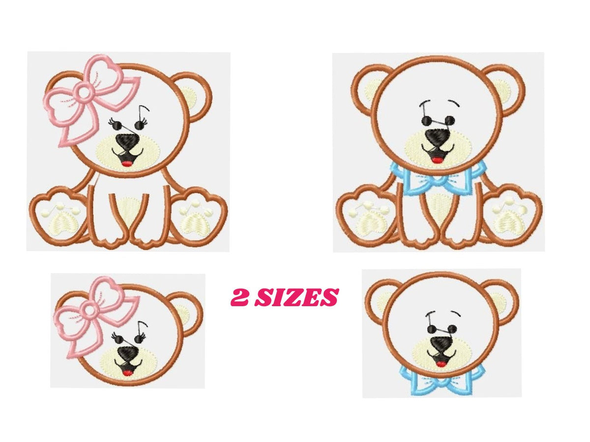 Bear embroidery designs - Teddy embroidery design machine embroidery pattern - Boy embroidery file girl embroidery - Bear applique design