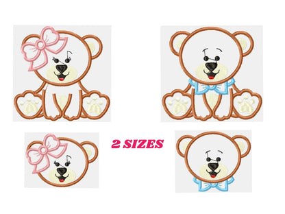 Bear embroidery designs - Teddy embroidery design machine embroidery pattern - Boy embroidery file girl embroidery - Bear applique design