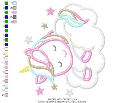 Unicorn embroidery designs - Girl embroidery design machine embroidery pattern - Baby embroidery file - instant download unicorn applique