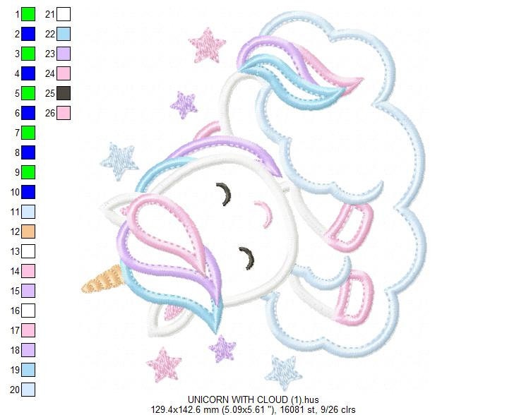 Unicorn embroidery designs - Girl embroidery design machine embroidery pattern - Baby embroidery file - instant download unicorn applique