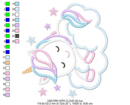 Unicorn embroidery designs - Baby Girl embroidery design machine embroidery pattern - Magical embroidery instant download - unicorn applique