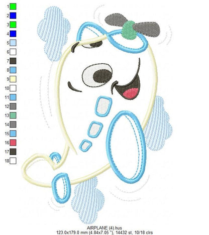 Plane embroidery designs - Airplane embroidery design machine embroidery pattern - Airplane applique design - Baby boy embroidery download