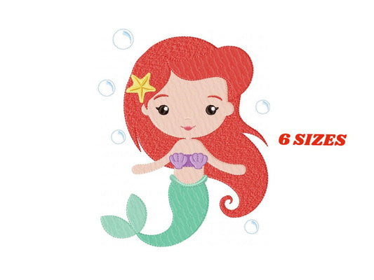 Ariel embroidery designs - Disney Princess embroidery design machine embroidery patterns - mermaid design - filled design instant download