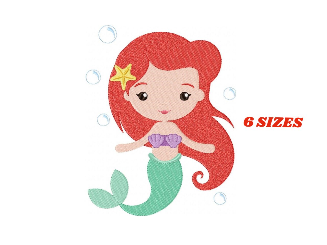 Ariel embroidery designs - Disney Princess embroidery design machine embroidery patterns - mermaid design - filled design instant download
