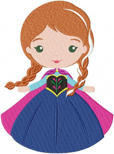 Princess Anna embroidery designs - Disney embroidery design machine embroidery pattern - Frozen embroidery file - Princess applique design