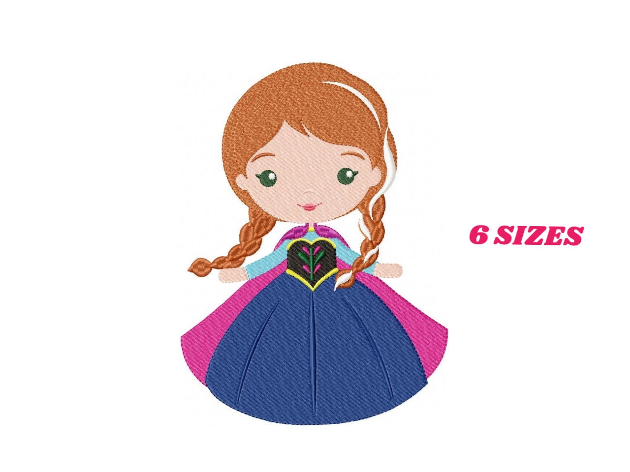 Princess Anna embroidery designs - Disney embroidery design machine embroidery pattern - Frozen embroidery file - Princess applique design Marcia Embroidery