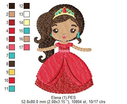 Princess Elena embroidery designs Disney embroidery design machine embroidery pattern file girl embroidery Princess applique design Marcia Embroidery