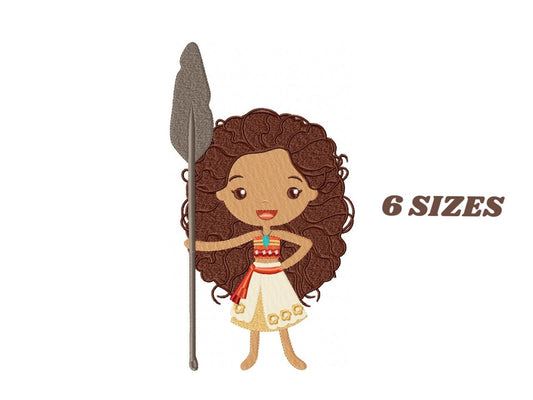 Moana embroidery designs - Disney embroidery design machine embroidery file - Princess embroidery file - baby girl embroidery filled design
