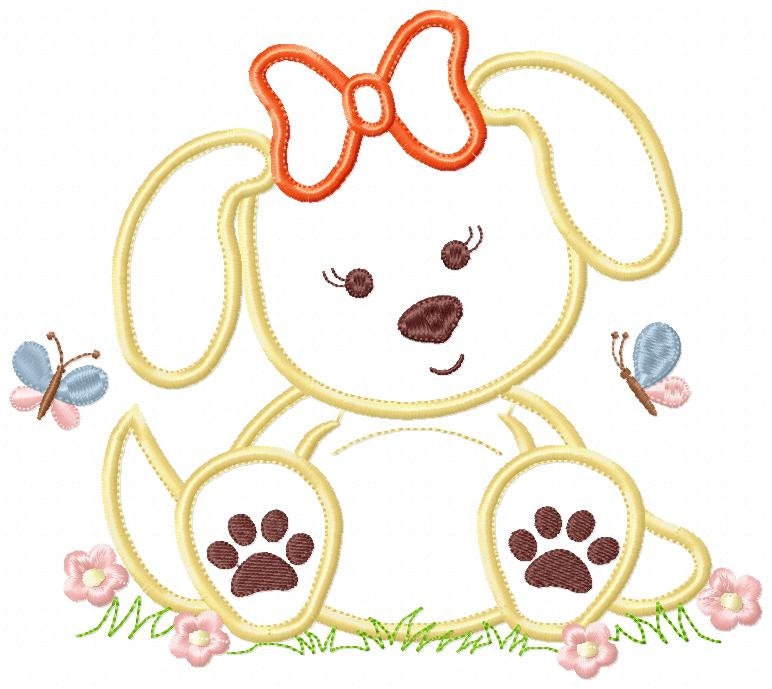 Dogs embroidery designs - Puppy Dog machine embroidery pattern - Baby girl and boy file - Pet dog applique - Instant digital download pes