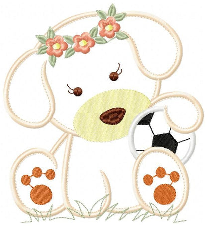 Dogs embroidery designs - Puppy Dog machine embroidery pattern - Baby girl and boy file - Pet dog applique - Instant digital download pes