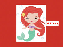 Laden Sie das Bild in den Galerie-Viewer, Ariel embroidery designs - Disney Princess embroidery design machine embroidery patterns - mermaid design - filled design instant download
