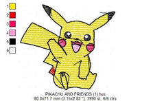 Charger l&#39;image dans la galerie, Pokemon embroidery designs - Pikachu embroidery design machine embroidery pattern - pokemons embroidery file boy embroidery - kid embroidery
