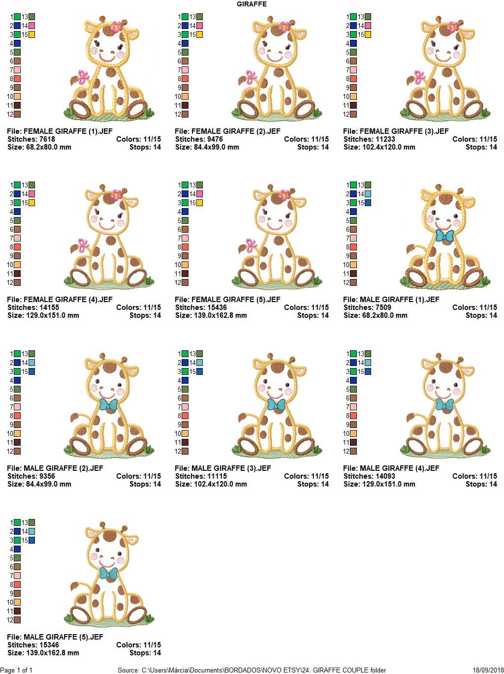 Giraffe embroidery design - Animal embroidery designs machine embroidery pattern - Baby boy embroidery file - Giraffe applique digital file