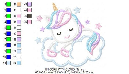 Unicorn embroidery designs - Baby Girl embroidery design machine embroidery pattern - Magical embroidery instant download - unicorn applique