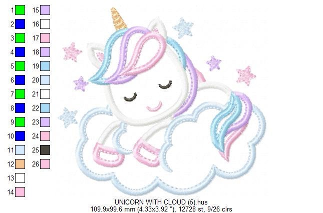 Unicorn embroidery designs - Girl embroidery design machine embroidery pattern - Baby embroidery file - instant download unicorn applique