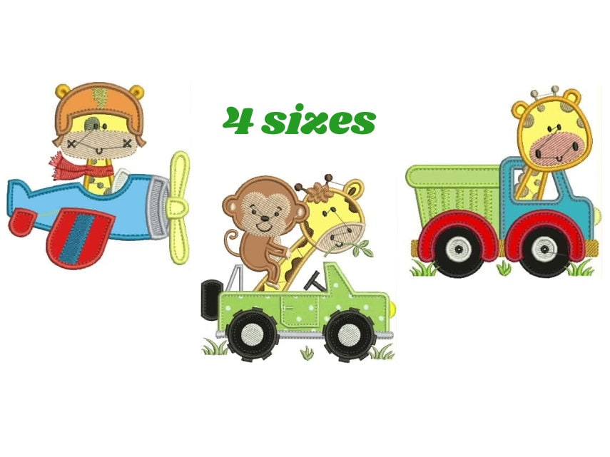 Animals embroidery design - Giraffe embroidery designs machine embroidery pattern - monkey embroidery file - giraffe applique car applique