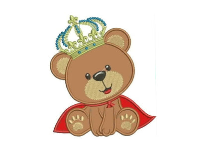 Bear embroidery designs - Teddy embroidery design machine embroidery pattern - King bear embroidery - Bear applique design baby boy design