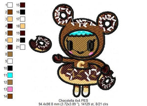 Chocotella embroidery designs - Tokidoki embroidery design machine embroidery pattern - instant download - girl embroidery file cartoon