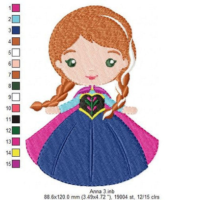 Princess Anna embroidery designs - Disney embroidery design machine embroidery pattern - Frozen embroidery file - Princess applique design Marcia Embroidery