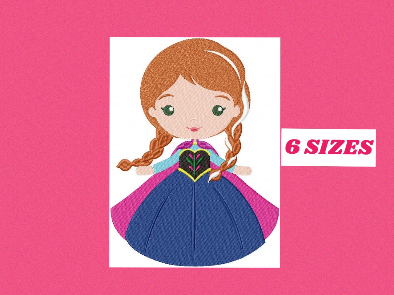 Princess Anna embroidery designs - Disney embroidery design machine embroidery pattern - Frozen embroidery file - Princess applique design Marcia Embroidery