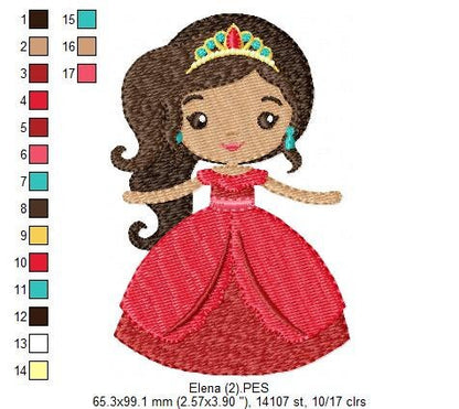 Princess Elena embroidery designs Disney embroidery design machine embroidery pattern file girl embroidery Princess applique design Marcia Embroidery