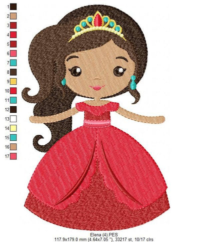 Princess Elena embroidery designs Disney embroidery design machine embroidery pattern file girl embroidery Princess applique design Marcia Embroidery